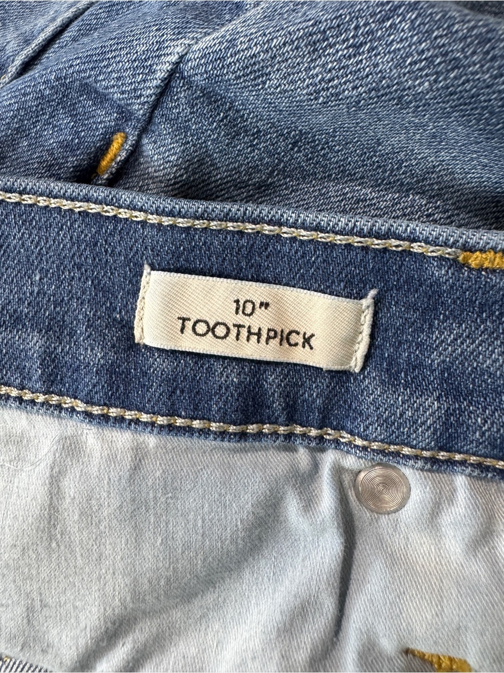 WJ10 {J. Crew} 10" Toothpick Saybrook Blue Wash Skinny Denim Jeans - Picture 4 of 7